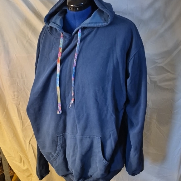 NATURAL LIFE Men's Navy Hoodie with  Kangaroo Pocket &double Lined Hood.(#1598A) - Picture 1 of 12